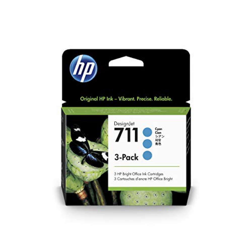 HP 711 3-pack 29-ml Colour DesignJet Ink Cartridges