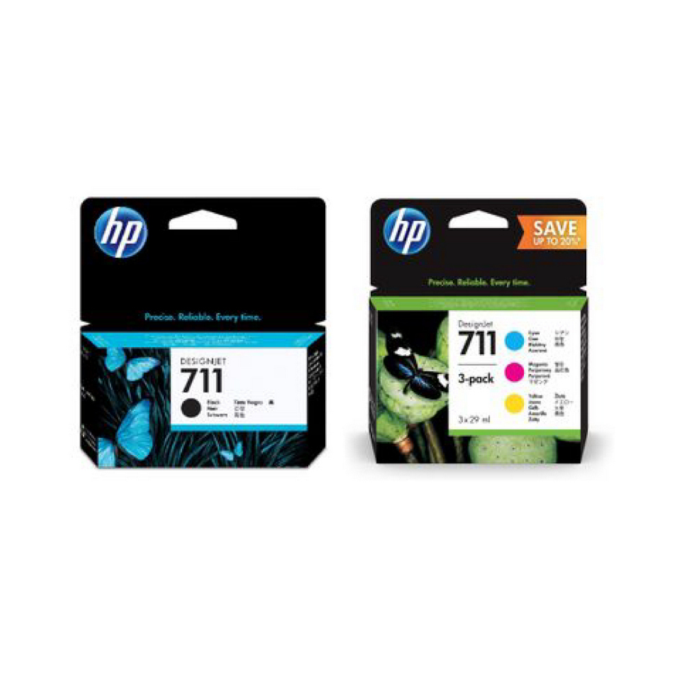 HP 711 3-pack 29-ml Colour DesignJet Ink Cartridges