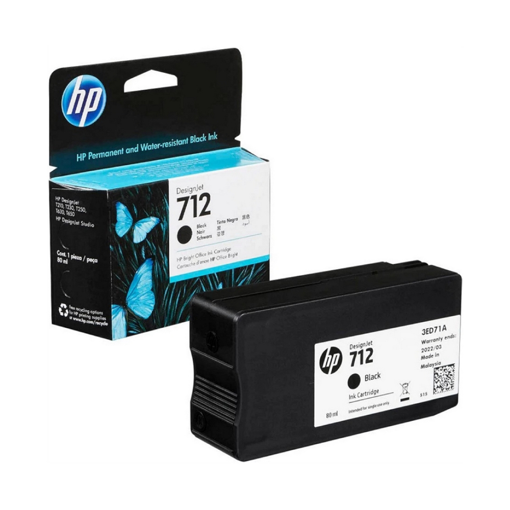 HP 712 38-ml Black DesignJet Ink Cartridge