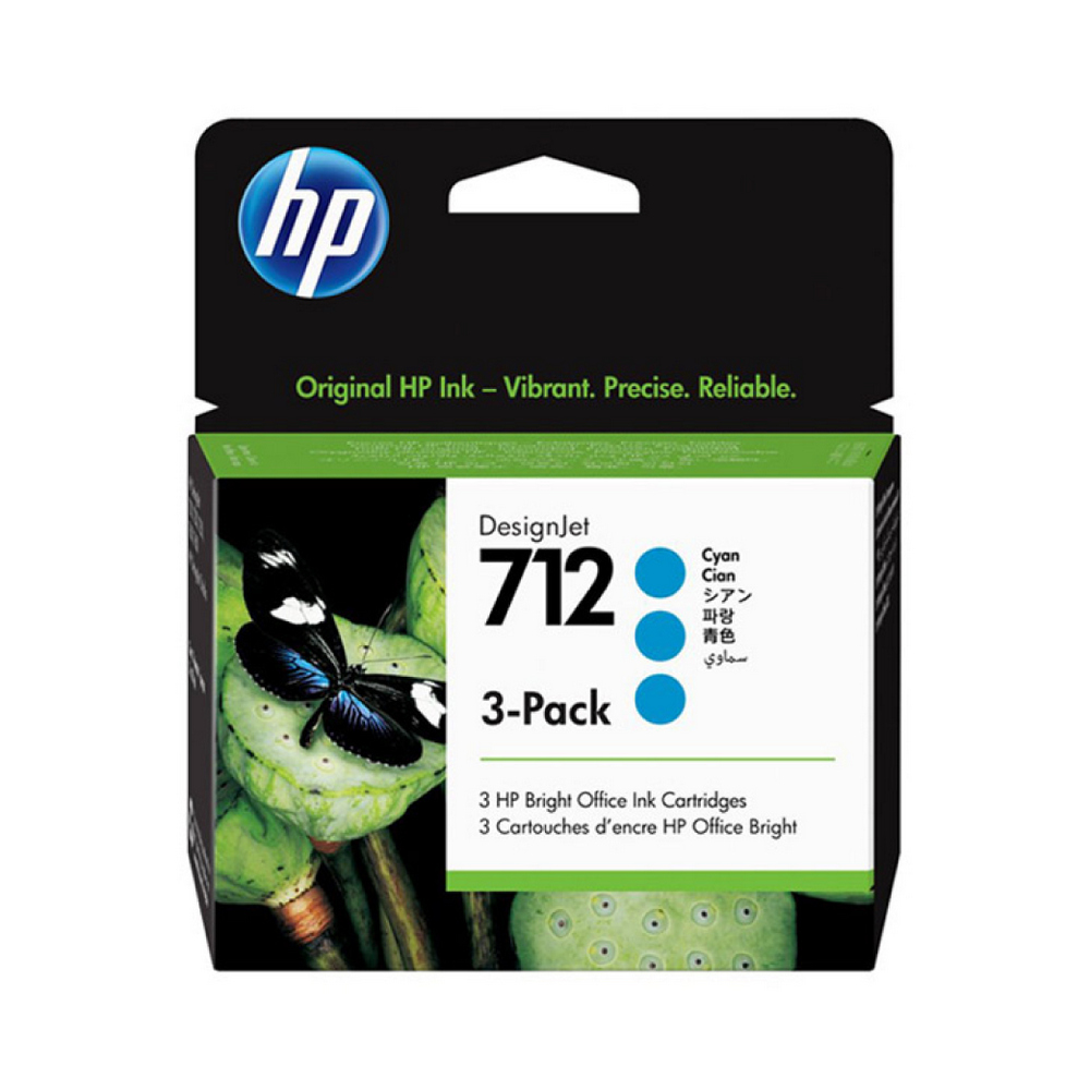 HP 712 3-pack 29-ml Colour DesignJet Ink Cartridge